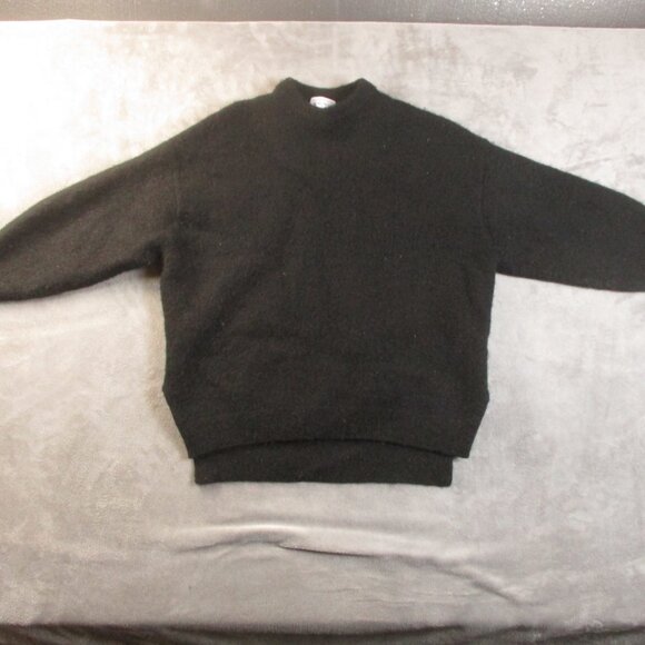 Stockholm Atelier & Other Stories Crewneck Sweater Women Small Black Wool Preppy - Picture 2 of 12